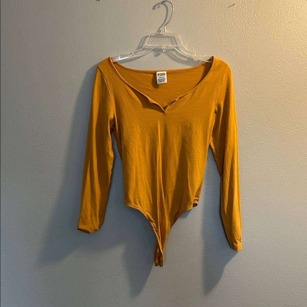 PINK Victoria's Secret Mustard Bodysuit